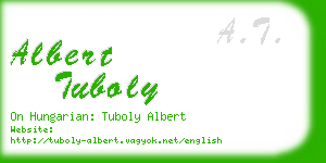 albert tuboly business card